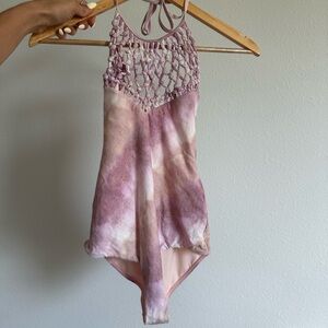 Billabong Pink and Purple Tie-Dye Swimsuit